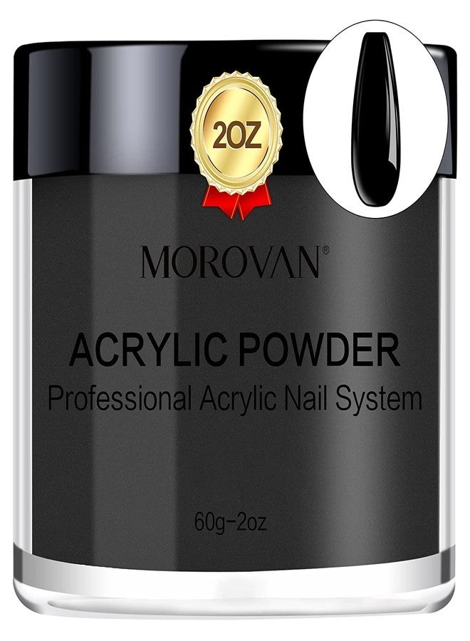 Morovan Black Acrylic Powder for Nails - 2oz Professional Acrylic Nail Powder Polymer Black Nail Powders for Acrylic Nail Extension Carving - Image 1